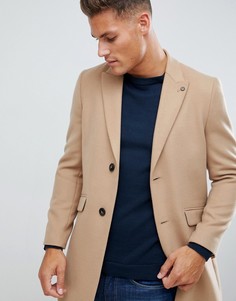 Бежевое пальто из искусственной шерсти Burton Menswear - Бежевый