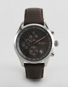 Часы с кожаным ремешком BOSS 1513476 Grand Prix - Коричневый