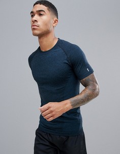 Синяя обтягивающая футболка New Look SPORT - Синий
