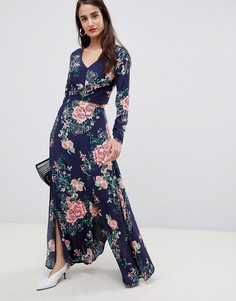 Платье макси с цветочным принтом Liquorish - Темно-синий