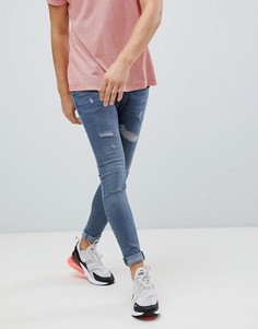 Серо-синие джинсы скинни River Island - Синий