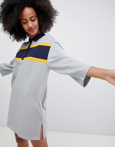 Серое oversize-платье регби Monki - Серый