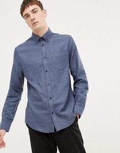Однотонная узкая рубашка Ben Sherman - Синий