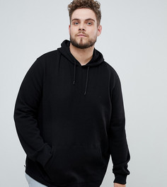 Худи черного цвета с молнией Burton Menswear Big & Tall - Черный