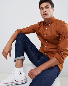 Оксфордская рубашка табачного цвета Celio - Коричневый