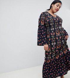 Платье макси с цветочным принтом Junarose - Мульти
