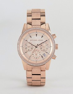 Золотисто-розовые часы-браслет с хронографом Michael Kors MK2752 Ritz Sofie - 37 мм - Золотой