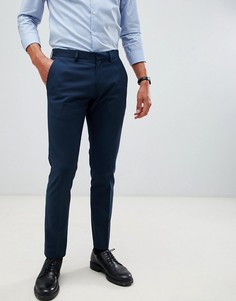 Темно-синие строгие брюки зауженного кроя Burton Menswear - Темно-синий