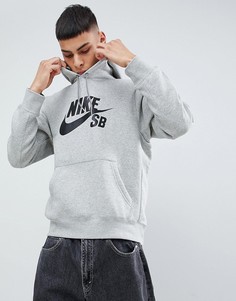 Худи серого цвета Nike SB Icon AJ9733-063 - Серый