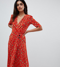 Платье миди на пуговицах с цветочным принтом ASOS DESIGN Tall - Мульти