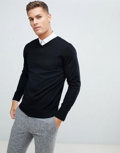 Джемпер из 100% мериносовой шерсти Jack & Jones Essentials - Черный