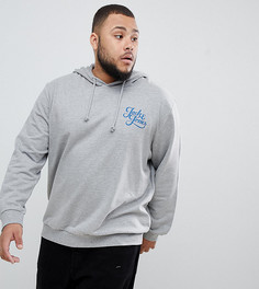 Худи большого размера с логотипом на груди Jack & Jones Originals - Серый