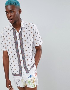 Белая oversize-рубашка с ацтекским принтом ASOS DESIGN - Белый