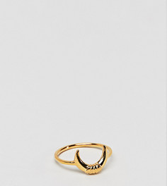 Позолоченное серебряное кольцо с отделкой в виде месяца ASOS DESIGN - Золотой