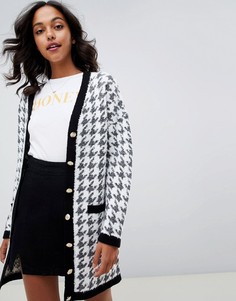 Длинный кардиган в ломаную клетку ASOS DESIGN - Мульти