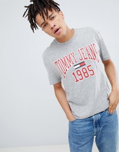 Серая меланжевая футболка с логотипом флага Tommy Jeans Collegiate 1985 - Серый