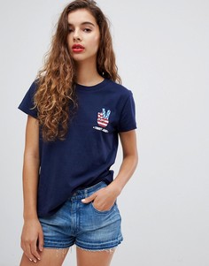 Футболка с графическими нашивками Tommy Jeans - Темно-синий