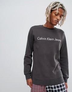 Свитер с круглым вырезом и логотипом Calvin Klein - Серый