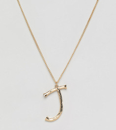 Золотистое ожерелье с подвеской в виде буквы J DesignB London - Золотой
