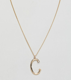 Золотистое ожерелье с подвеской в виде буквы С DesignB London - Золотой