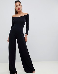 Комбинезон прямого кроя с открытыми плечами ASOS DESIGN - Черный