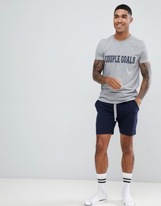 Пижама с надписью couple goals ASOS DESIGN - Серый