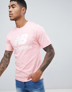 Розовая футболка с логотипом New Balance MT83530_HPI - Розовый