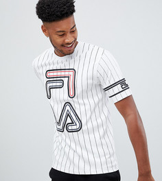 Белая футболка в полоску с большим логотипом Fila Black - Белый