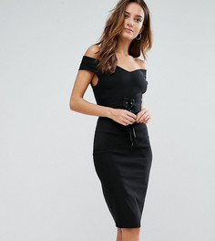 Платье-футляр с корсетом и открытыми плечами Vesper - Черный