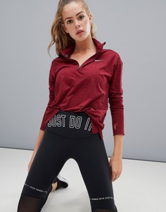Красный топ на молнии Nike Running Element - Красный