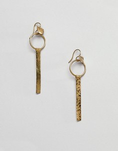People Tree Fair Trade Brass Earrings - Золотой