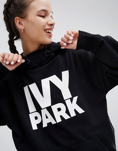 Черный oversize-худи с логотипом Ivy Park - Черный