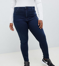 Синие выбеленные джинсы скинни с завышенной талией ASOS DESIGN Curve Ridley - Синий