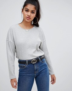 Серый топ с длинными рукавами летучая мышь ASOS DESIGN - Серый