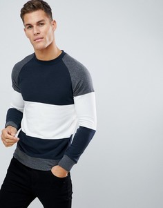 Свитшот со вставкой Jack & Jones Premium - Темно-синий