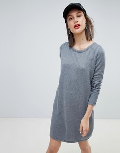 Трикотажное платье с круглым вырезом Esprit - Серый