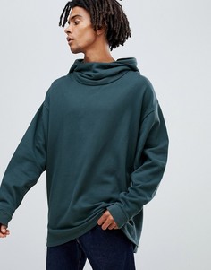 ASOS DESIGN oversized hoodie with slouch neck in dark blue - Синий
