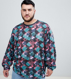 Oversize-лонгслив с геометрическим принтом в стиле ретро oversized batwing - Мульти Asos Design