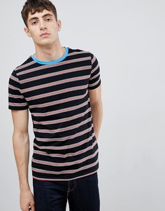 Футболка ретро в полоску с контрастным вырезом ASOS DESIGN - Черный