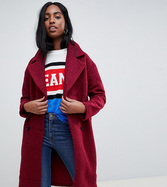 Glamorous Tall double breasted coat in textured wool - Красный