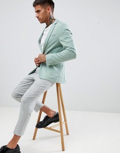 Зеленый блейзер супероблегающего кроя ASOS DESIGN - Зеленый
