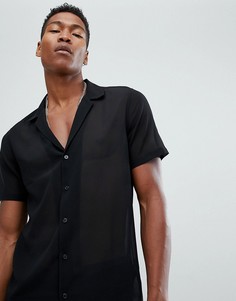 Черная полупрозрачная рубашка классического кроя ASOS DESIGN - Черный