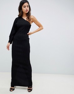 Плиссированное платье макси на одно плечо ASOS DESIGN - Черный