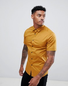 Приталенная рубашка горчичного цвета ASOS DESIGN - Желтый