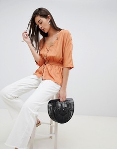 Топ в стиле casual с пуговицами ASOS DESIGN - Рыжий