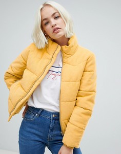 Желтая вельветовая дутая куртка Pull&bear - Желтый