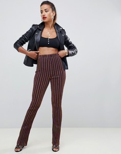 Расклешенные брюки в блестящую разноцветную полоску ASOS DESIGN - Мульти