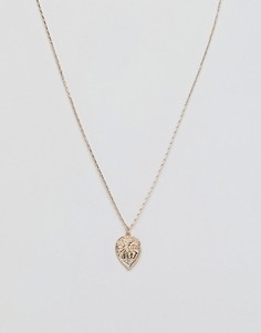 Золотистое ожерелье с подвеской в виде иероглифа счастливый ASOS DESIGN - Золотой
