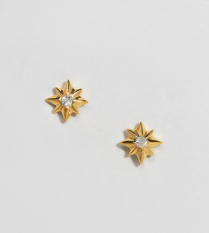 Серебряные серьги-гвоздики в форме звезд ASOS DESIGN - Золотой
