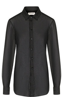 Шелковая блуза в полоску Saint Laurent
